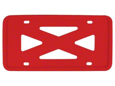 Blank 4-Hole Wide Rail Silicone License Plate Frame; Red (Universal; Some Adaptation May Be Required)