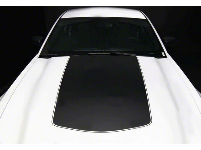 BOSS 302 Style Hood Stripe Decals; Matte Black (05-09 Mustang)