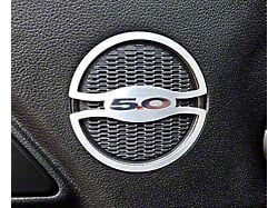 Brushed Mid-Range Door Speaker Trim with 5.0 Logo (15-23 Mustang GT)