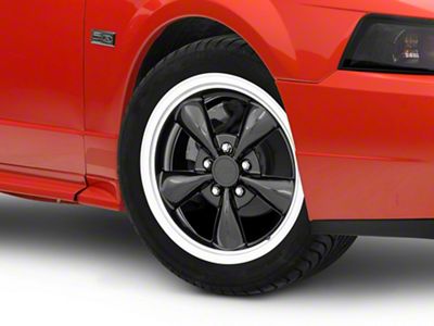 Bullitt Gloss Black Wheel; 17x9; 30mm Offset (99-04 Mustang)