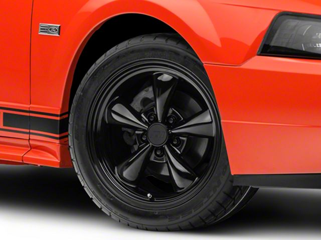 Bullitt Solid Gloss Black Wheel; 17x9 (99-04 Mustang)
