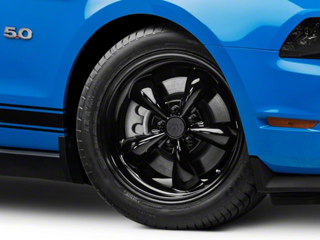 Bullitt Solid Gloss Black Wheel; 18x8 (10-14 Mustang GT w/o Performance Pack, V6)