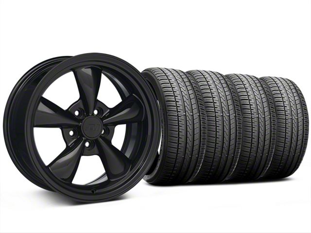 Bullitt Solid Black Wheel and Falken Azenis FK510 Performance Tire Kit; 17x8 (94-04 Mustang)