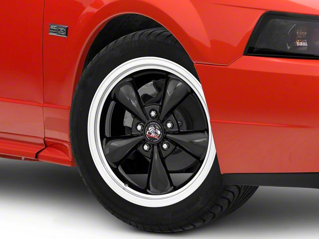 Copperhead Bullitt Style Gloss Black Machined Wheel; 17x9 (99-04 Mustang)