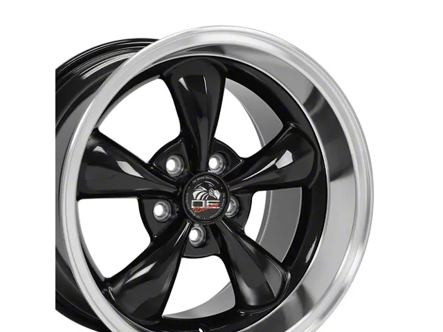 Copperhead Bullitt Style Gloss Black Machined Wheel; Rear Only; 17x10.5 (99-04 Mustang)
