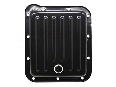 C6 Case Pan Style Transmission Pan; Black (79-81 Mustang)