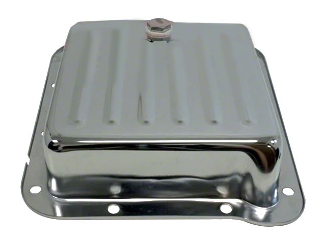 C6 Case Pan Style Transmission Pan; Chrome (79-81 Mustang)