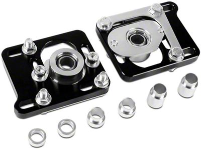 Camber Caster Plates; Black (94-04 Mustang)