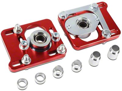 Camber Caster Plates; Red (94-04 Mustang)