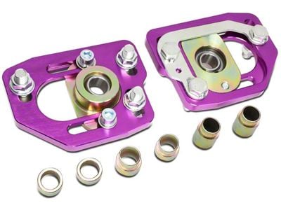 Adjustable Camber Caster Plates; Purple (90-93 Mustang)