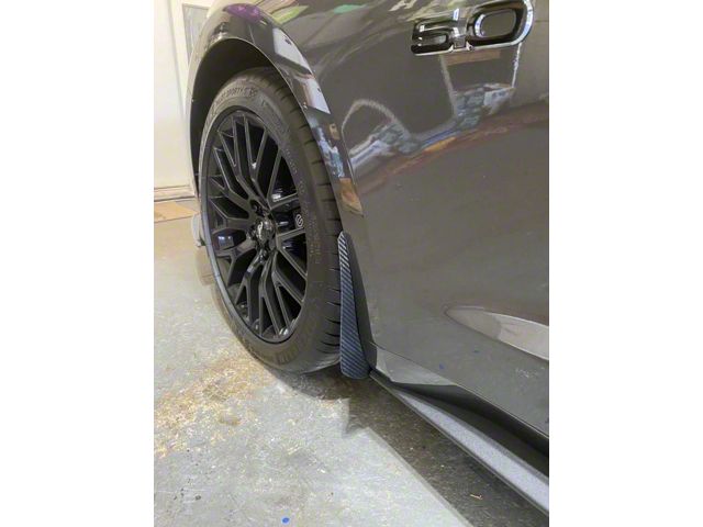 Carbon Fiber Mud Guards; Matte Finish (15-23 Mustang GT, EcoBoost, V6)