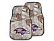 Carpet Front Floor Mats with Baltimore Ravens Logo; Camo (Universal; Some Adaptation May Be Required)