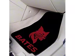 Carpet Front Floor Mats with Bates College Logo; Black (Universal; Some Adaptation May Be Required)