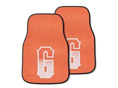 Carpet Front Floor Mats with San Francisco Giants City Connect Logo; Orange (Universal; Some Adaptation May Be Required)