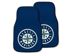 Carpet Front Floor Mats with Seattle Mariners Logo (Universal; Some Adaptation May Be Required)