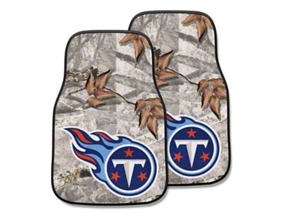 Carpet Front Floor Mats with Tennessee Titans Logo; Camo (Universal; Some Adaptation May Be Required)