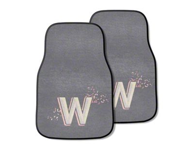 Carpet Front Floor Mats with Washington Nationals City Connect Logo; Gray (Universal; Some Adaptation May Be Required)