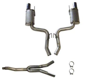 JBA Cat-Back Exhaust with Polished Tips; 409 Stainless Steel (15-23 Mustang EcoBoost w/o Active Exhaust)