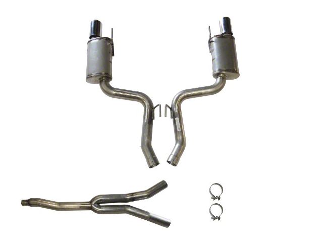 JBA Cat-Back Exhaust with Polished Tips; 409 Stainless Steel (15-23 Mustang EcoBoost w/o Active Exhaust)