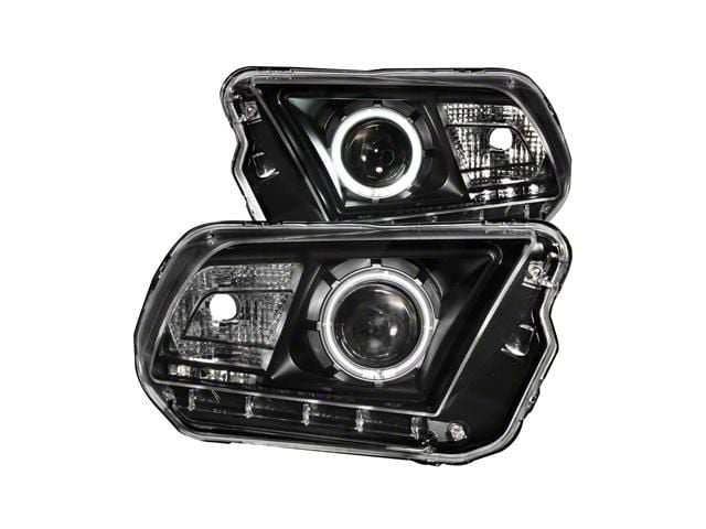 CCFL Halo Projector Headlights; Black Housing; Clear Lens (10-12 Mustang w/ Factory Halogen Headlights)