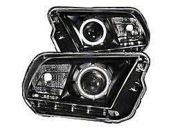 CCFL Halo Projector Headlights; Black Housing; Clear Lens (10-12 Mustang w/ Factory Halogen Headlights)