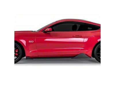 Centa Pro Style Rocker Panel Winglets Set; Gloss Carbon Fiber Vinyl (15-23 Mustang GT, EcoBoost, V6)
