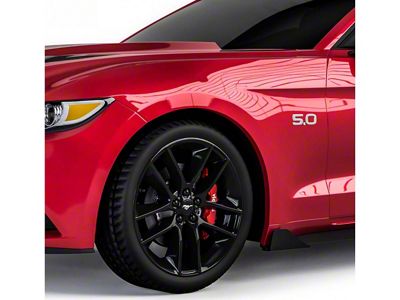 Centa Style Rocker Panel Winglets; Gloss Carbon Fiber Vinyl (15-23 Mustang GT, EcoBoost, V6)