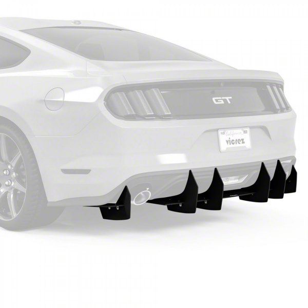 Mustang Centa VR2 Rear Diffuser; Gloss Black (15-17 Mustang GT Premium ...