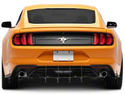 Centa VR2 Rear Diffuser; Gloss Black Vinyl (18-23 Mustang GT; 19-23 Mustang EcoBoost w/ Active Exhaust)