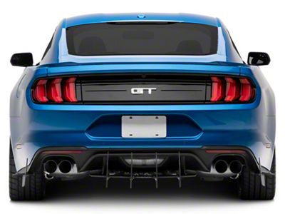 Centa VR2 Rear Diffuser; Matte Black Vinyl (18-23 Mustang GT; 19-23 Mustang EcoBoost w/ Active Exhaust)