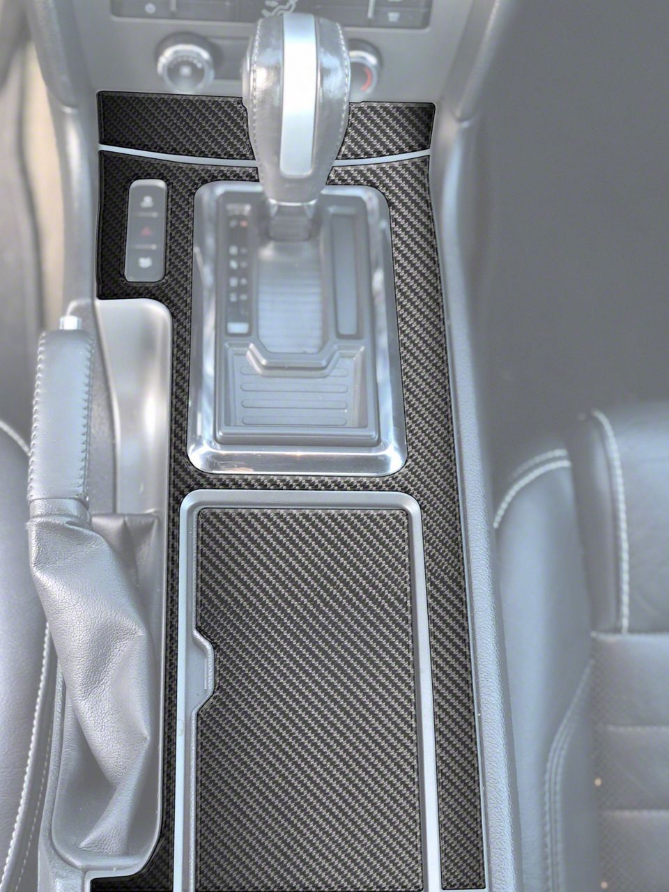 Carbon Fiber Center Console Trim For Ford Mustang (2010-2014) - Gear Shift Panel & Cup Holder Cover 5 thumbnail image