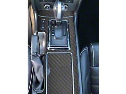 Center Console Shifter Accent Trim; Raw Carbon Fiber (10-14 Mustang w/ Automatic Transmission)