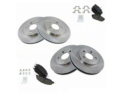 Ceramic Brake Rotor and Pad Kit; Front and Rear (05-10 Mustang V6)