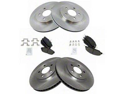 Ceramic Brake Rotor and Pad Kit; Front and Rear (05-10 Mustang GT; 11-14 Mustang V6)