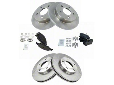 Ceramic Brake Rotor and Pad Kit; Front and Rear (99-04 Mustang GT, V6)