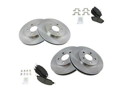 Ceramic Brake Rotor and Pad Kit; Front and Rear (05-10 Mustang V6)