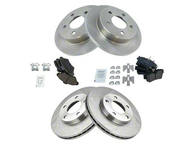 Ceramic Brake Rotor and Pad Kit; Front and Rear (94-98 Mustang GT, V6)