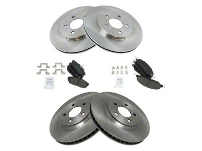 Ceramic Brake Rotor and Pad Kit; Front and Rear (05-10 Mustang GT; 11-14 Mustang V6)