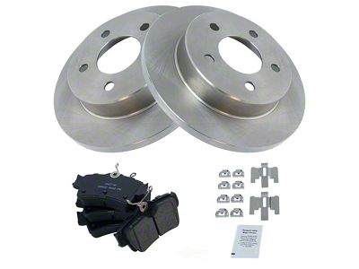 Ceramic Brake Rotor and Pad Kit; Rear (94-04 Mustang GT, V6)