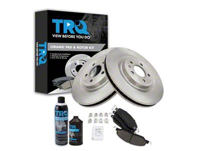 Ceramic Brake Rotor, Pad, Brake Fluid and Cleaner Kit; Front (13-14 Mustang V6 w/ Performance Pack)