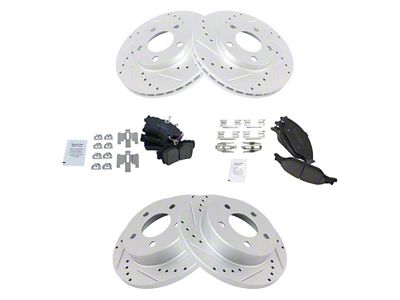 Ceramic Performance Brake Rotor and Pad Kit; Front and Rear (99-04 Mustang GT, V6)