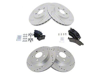 Ceramic Performance Brake Rotor and Pad Kit; Front and Rear (99-04 Mustang Cobra)