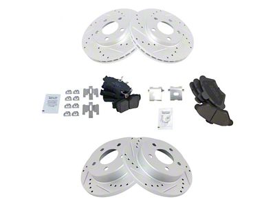 Ceramic Performance Brake Rotor and Pad Kit; Front and Rear (94-98 Mustang GT, V6)