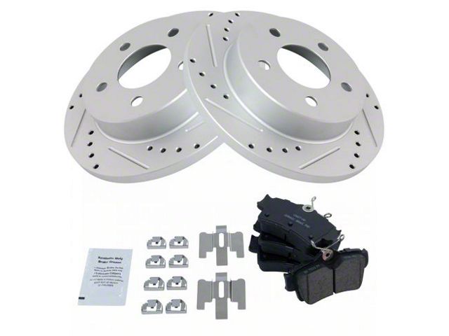 Ceramic Performance Brake Rotor and Pad Kit; Rear (99-04 Mustang GT, V6)