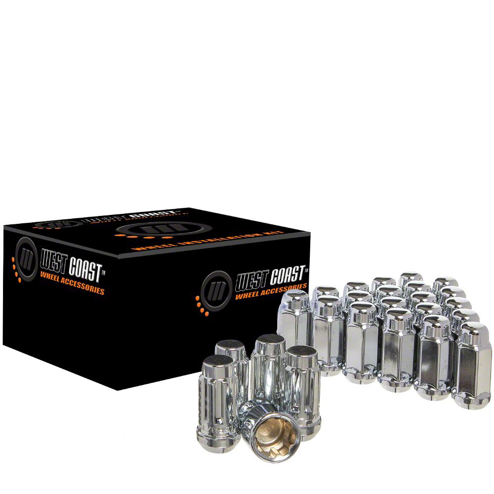 Mustang Chrome Acorn Lug Nuts; 1/2Inch x 20; Set of 20 (9414 Mustang