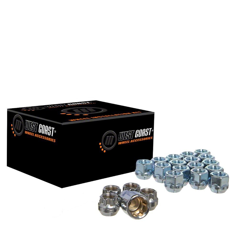 Mustang Chrome Acorn Lug Nuts; 1/2Inch x 20; Set of 20 (9414 Mustang