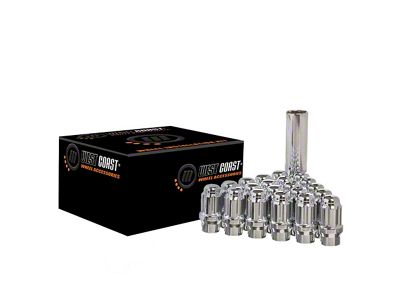 Chrome Acorn Spline ET Lug Nuts; 1/2-20-Inch; Set of 24 (94-14 Mustang)