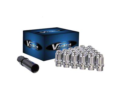 Chrome Acorn Spline ET Lug Nuts; M14x1.5; Set of 20 (15-25 Mustang)
