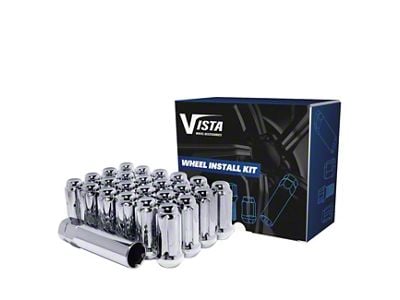Chrome Acorn Spline Lug Nuts; M14x1.5; Set of 24 (15-25 Mustang)