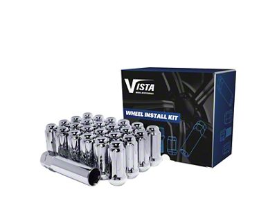 Chrome Acorn Spline Lug Nuts; M14x1.5; Set of 32 (15-25 Mustang)